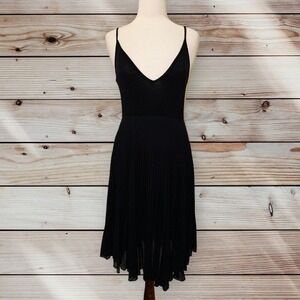 FP2 Anthropologie See You Monday Dress Black Small LBD Knit Low Cut Back